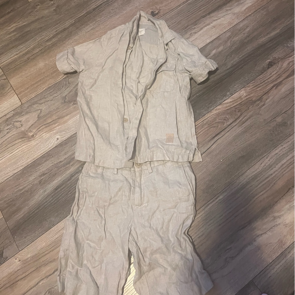 Linen shorts set boys size 8